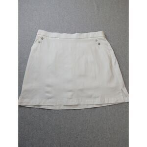 Rafaella Comfort White Skort Skirt w/Shorts LARGE 18" Length Golf Pickleball